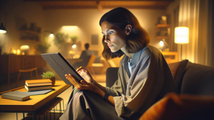 Young woman with iPad