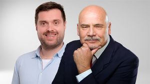Jiří Kokmotos (left) was the manager of ČT1 channel, Jan Štern (right) managed ČT2 channel.